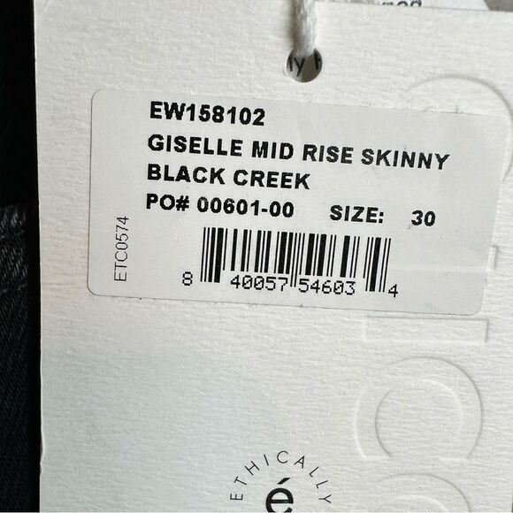NWT EDWIN Women’s Giselle Mid Rise Skinny Jeans Color Black Creek - Size 30 - Picture 5 of 9